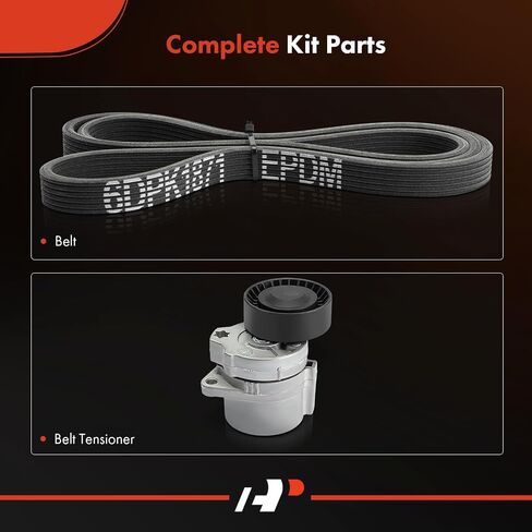 A-Premium Engine Serpentine Belt Drive Kit Compatible with Volvo C70 2001-2004, S70 2000, V70 2000-2002 - DOHC L5 2.3L 2.4L in Saudi Arabia