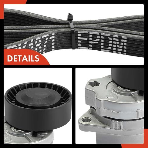 A-Premium Engine Serpentine Belt Drive Kit Compatible with Volvo C70 2001-2004, S70 2000, V70 2000-2002 - DOHC L5 2.3L 2.4L in Saudi Arabia