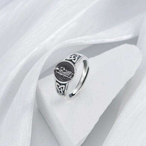 St. Michael/Christopher/Peregrine/Ring for Men 925 Sterling Silver Catholic Adjustable Saint Jewelry Amulet Gifts for Women Unisex in Kuwait