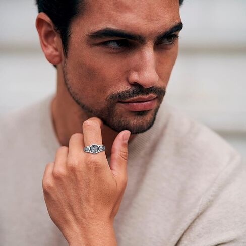 St. Michael/Christopher/Peregrine/Ring for Men 925 Sterling Silver Catholic Adjustable Saint Jewelry Amulet Gifts for Women Unisex in Kuwait