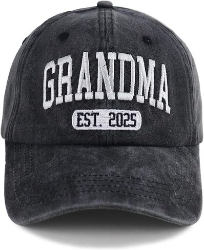 2PCS Grandpa & Grandma Est 2025 Hats for New Grandparents Gifts, Adjustable Embroidered Cotton Dad Mom Baseball Caps in Saudi Arabia