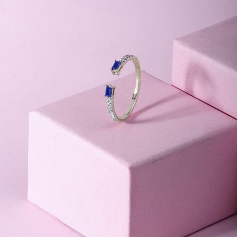Cali Trove Sterlingsilver Diamond&Gemstone openRings for women.Stackable Sterling Silver Rings for women Open Rings for women.Gift for woman.Gift for Her.White in Kuwait