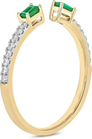 Cali Trove Sterlingsilver Diamond&Gemstone openRings for women.Stackable Sterling Silver Rings for women Open Rings for women.Gift for woman.Gift for Her.White in Kuwait