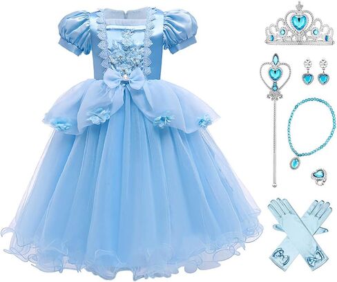 Girls Princess Dress Up Costume Butterfly Tulle Dress+Accessories Birthday Party Halloween Christmas Carnival Cosplay in Kuwait