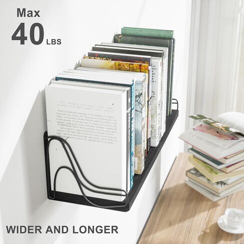 مجموعة أرفف عائمة من SRIWATANA مثبتة على الحائط مكونة من 3 قطع، رف خشبي للتخزين والديكور للحمام وغرفة النوم وغرفة المعيشة والمطبخ وغرفة الغسيل (أسود - أحمر) in Kuwait