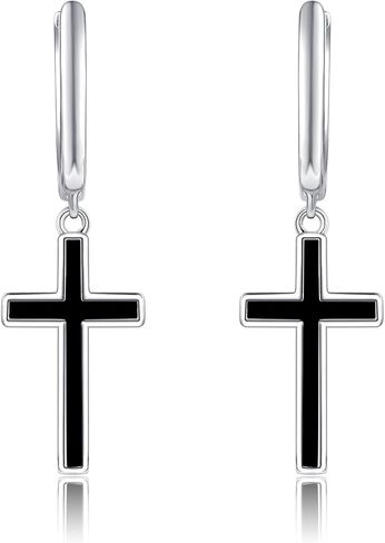 ONEFINITY Opal Cross Earrings Sterling Silver Cross Dangle Drop Earring Cross Leverback Earrings Cubic Zirconia Cross Jewelry for Women Girls in Saudi Arabia