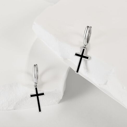 ONEFINITY Opal Cross Earrings Sterling Silver Cross Dangle Drop Earring Cross Leverback Earrings Cubic Zirconia Cross Jewelry for Women Girls in Saudi Arabia