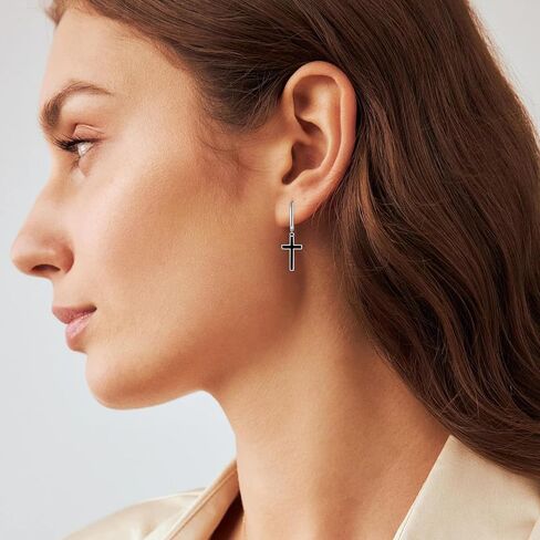 ONEFINITY Opal Cross Earrings Sterling Silver Cross Dangle Drop Earring Cross Leverback Earrings Cubic Zirconia Cross Jewelry for Women Girls in Saudi Arabia