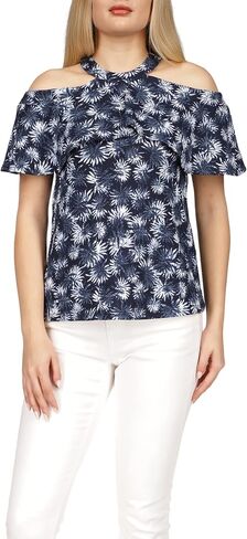 Michael Kors Palm Flounce Halter Top in Saudi Arabia