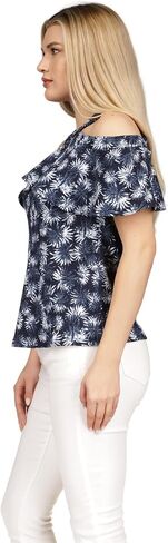 Michael Kors Palm Flounce Halter Top in Saudi Arabia