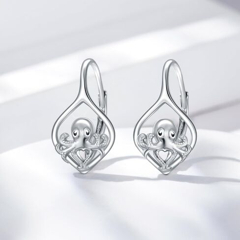 WINNICACA 925 Sterling Silver Animal Earrings for Women | Hypoallergenic Leverback Hoop Earrings | Christmas Anniversary Birthday Jewelry Gifts for Mom Wife Girlfriend Sister Friend in Kuwait