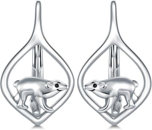 WINNICACA 925 Sterling Silver Animal Earrings for Women | Hypoallergenic Leverback Hoop Earrings | Christmas Anniversary Birthday Jewelry Gifts for Mom Wife Girlfriend Sister Friend in Kuwait