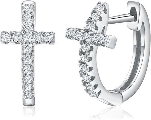 DAYBYDAY Huggie Earrings for Women 925 Sterling Silver/Gold Plated Moissanite Earrings, Tiny Small Huggie Hoop Earrings in Kuwait