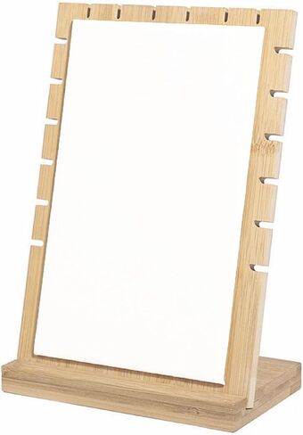 Necklace Jewelry Display Stand with Leather Soft Mat Bamboo Jewelry Stand Holder Organizer Jewelry Hanger Display for Necklaces, Bracelets (2PCS, White) in Saudi Arabia