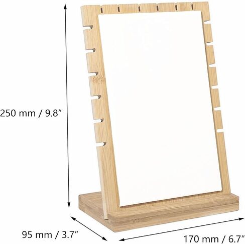 Necklace Jewelry Display Stand with Leather Soft Mat Bamboo Jewelry Stand Holder Organizer Jewelry Hanger Display for Necklaces, Bracelets (2PCS, White) in Saudi Arabia