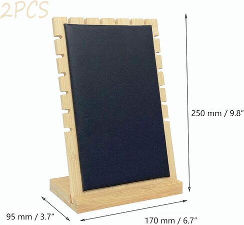 Necklace Jewelry Display Stand with Leather Soft Mat Bamboo Jewelry Stand Holder Organizer Jewelry Hanger Display for Necklaces, Bracelets (2PCS, White) in Saudi Arabia