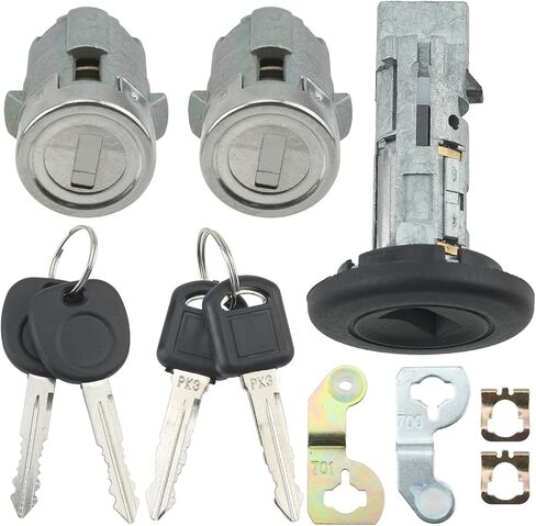 Ignition Switch Door Lock Cylinder with Keys Kit Compatible with Chevy Avalanche 1500 2500 Silverado 1500 2500 for GMC Sierra 1500 3500, Replace 7012945, 15298924, 88937321, 88937322 in Saudi Arabia