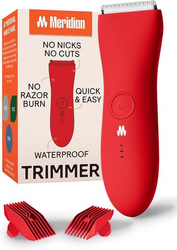 Meridian - The Trimmer - Electric Body & Groin Hair Trimmer - Waterproof and Cordless for Wet/Dry Use - Painlessly Remove Hair to Feel Fresh Down There - for Men & Women - 90 Min Battery Life - Onyx in Kuwait