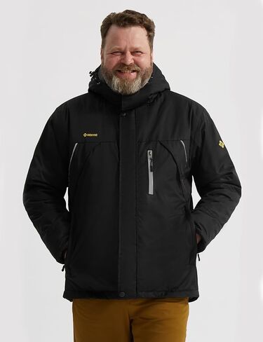 GEMYSE Men's Windproof Ski Jacket Warm Raincoats Snowboarding Hooded Parka With Multi-Pockets in Kuwait