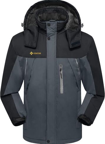 GEMYSE Men's Windproof Ski Jacket Warm Raincoats Snowboarding Hooded Parka With Multi-Pockets in Saudi Arabia
