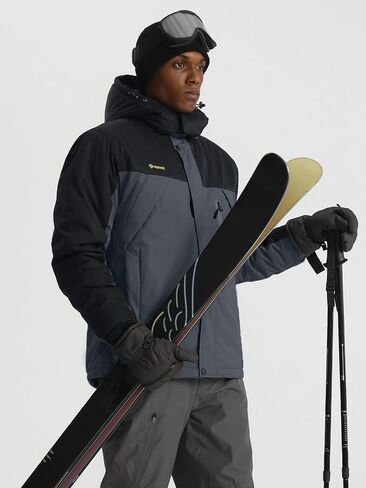 GEMYSE Men's Windproof Ski Jacket Warm Raincoats Snowboarding Hooded Parka With Multi-Pockets in Saudi Arabia