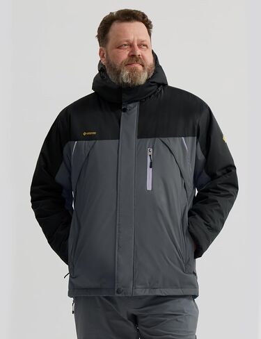 GEMYSE Men's Windproof Ski Jacket Warm Raincoats Snowboarding Hooded Parka With Multi-Pockets in Saudi Arabia