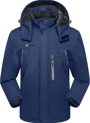 GEMYSE Men's Windproof Ski Jacket Warm Raincoats Snowboarding Hooded Parka With Multi-Pockets in Saudi Arabia