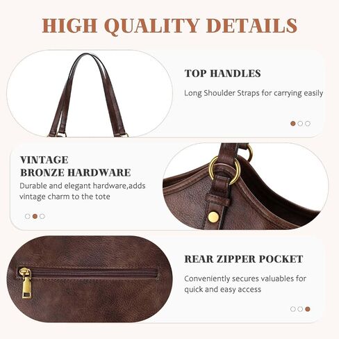 VASCHY Tote Bag Purse for Women, Fashion Large Vegan Leather Top Handle Satchel Shoulder Bag Handbag with Zipper for Work in Kuwait