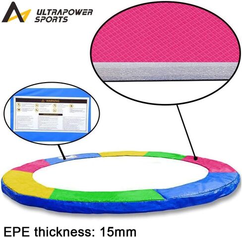 Trampoline Pad Replacement 10 12 13 14 15 FT Trampoline Replacement Safety Pad Trampoline Spring Cover Waterproof UV Resistant Tear Resistant Surround Spring Foam Cover Round Frame No Holes for Pole in Kuwait