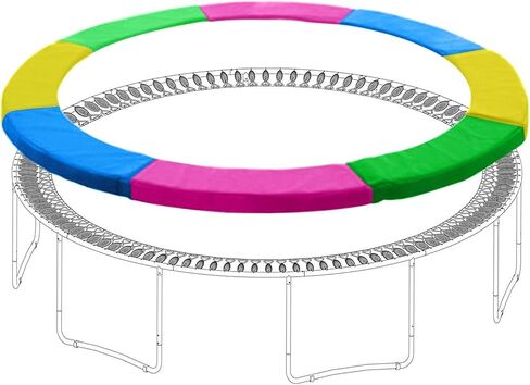 Trampoline Pad Replacement 10 12 13 14 15 FT Trampoline Replacement Safety Pad Trampoline Spring Cover Waterproof UV Resistant Tear Resistant Surround Spring Foam Cover Round Frame No Holes for Pole in Kuwait