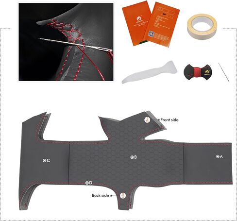 MEWANT Steering Wheel Cover Wrap for Honda S2000 Civic Si for Acura RSX Type-S Hand Sewing Microfiber Leather Steering Wheel Wrap in Saudi Arabia