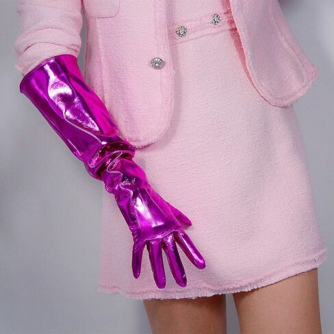 DooWay Long Leather Gauntlet Gloves Oversized Puff Sleeves for Cosplay Costume Party in Kuwait
