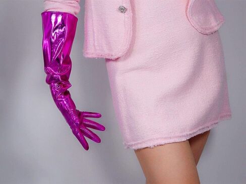 DooWay Long Leather Gauntlet Gloves Oversized Puff Sleeves for Cosplay Costume Party in Kuwait