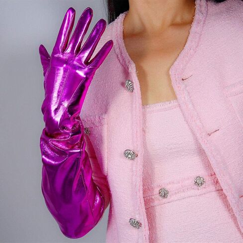 DooWay Long Leather Gauntlet Gloves Oversized Puff Sleeves for Cosplay Costume Party in Kuwait