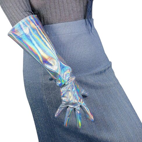 DooWay Long Leather Gauntlet Gloves Oversized Puff Sleeves for Cosplay Costume Party in Kuwait