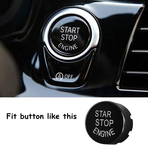 Black Sports Start Stop Button Cover Engine Switch Power Ignition Trim Replacement for BMW 5 6 Series GT X3 X4 G30 G32 G01 G02 in Saudi Arabia