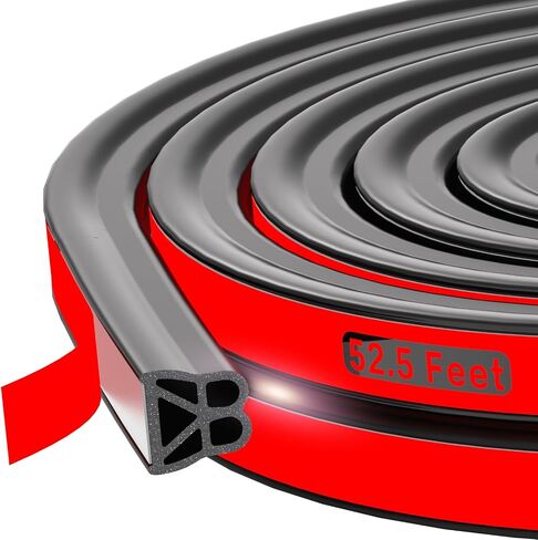 Car Door Rubber Seal Strip 52.49ft Automotive Weather Stripping Double Layer Auto Weatherstrip Universal Self Adhesive Soundproof Sealing Strip for Cars Truck Rv Pickup in Kuwait