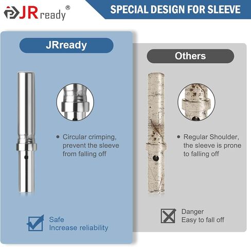 JRready ST6451 Deutsch Connector Pins, Deutsch Solid Pin, Deutsch Contact Kit Size 8 12 16 20 Male Pins and Female Sockets Support Wire Guage 22-8AWG for DT, DTM, DTP, DTHD Series Connectors in Kuwait
