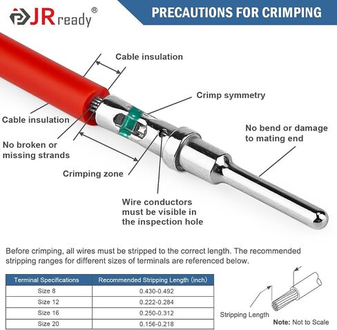JRready ST6451 Deutsch Connector Pins, Deutsch Solid Pin, Deutsch Contact Kit Size 8 12 16 20 Male Pins and Female Sockets Support Wire Guage 22-8AWG for DT, DTM, DTP, DTHD Series Connectors in Kuwait