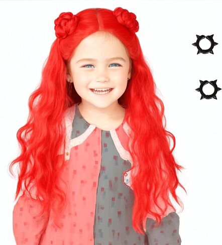 Long Curly Pink Wig for Costume Pink Hair Wig with Hairpin for Halloween Party in Kuwait