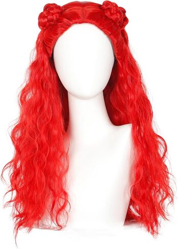 Long Curly Pink Wig for Costume Pink Hair Wig with Hairpin for Halloween Party in Kuwait