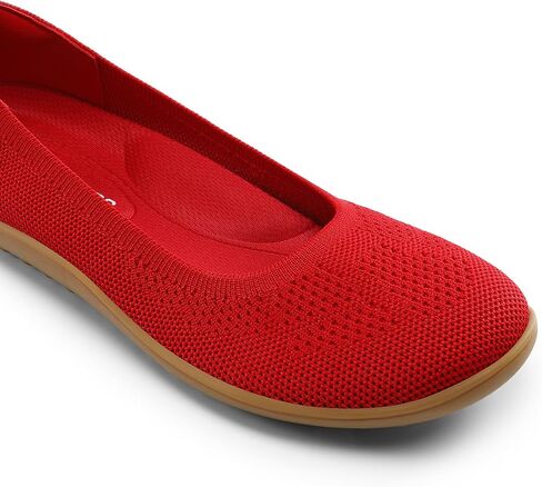 DREAM PAIRS Women's Ballet Flats, Wide Toe Box Knit Flats for Women with Arch Support, Comfortable Slip On Dressy Travel Work Business Office Shoes for Women in Saudi Arabia
