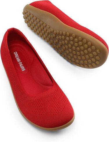 DREAM PAIRS Women's Ballet Flats, Wide Toe Box Knit Flats for Women with Arch Support, Comfortable Slip On Dressy Travel Work Business Office Shoes for Women in Saudi Arabia