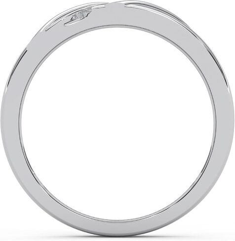 0.06 cttw Round Cut Natural Diamond Men's Wedding Band | Tension Mount Setting Five Stone Ring | 925 Sterling Silver in Saudi Arabia