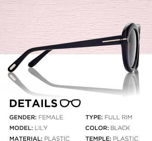 Tom Ford FT1009 LILY-02 Cat Eye Shape Sunglasses + Bundle With eSHADES Eyewear Cleaning Kit in Saudi Arabia