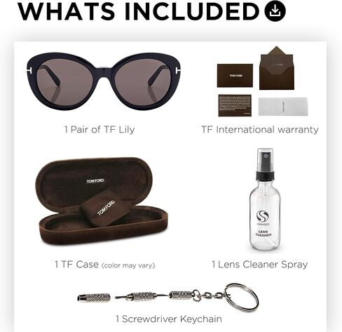 Tom Ford FT1009 LILY-02 Cat Eye Shape Sunglasses + Bundle With eSHADES Eyewear Cleaning Kit in Saudi Arabia