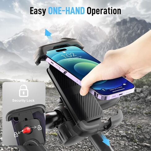 حامل هاتف للدراجة، حامل هاتف عالمي للدراجات النارية Moman PML1 قابل للدوران 360 درجة مع مشبك مقود سريع التحرير متوافق مع هاتف iPhone Samsung 4.7"-6.8" وحامل هاتف للدراجات النارية ودراجة نارية in Kuwait