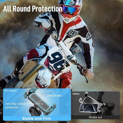 حامل هاتف للدراجة، حامل هاتف عالمي للدراجات النارية Moman PML1 قابل للدوران 360 درجة مع مشبك مقود سريع التحرير متوافق مع هاتف iPhone Samsung 4.7"-6.8" وحامل هاتف للدراجات النارية ودراجة نارية in Kuwait