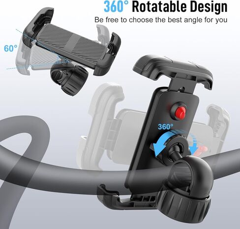 حامل هاتف للدراجة، حامل هاتف عالمي للدراجات النارية Moman PML1 قابل للدوران 360 درجة مع مشبك مقود سريع التحرير متوافق مع هاتف iPhone Samsung 4.7"-6.8" وحامل هاتف للدراجات النارية ودراجة نارية in Kuwait