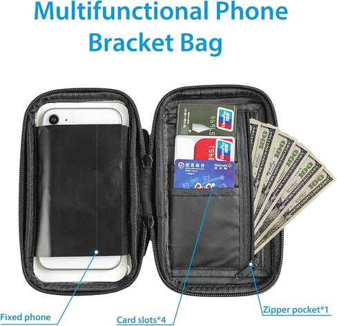 حقيبة هاتف مضادة للماء للدراجات النارية من SUNDAREE مع مشبك تثبيت على المقود من الألومنيوم، حامل هاتف دوار 360 درجة قابل للتركيب من GOPRO، حقيبة هاتف للدراجات النارية لهاتف iPhone والمزيد من الهواتف الذكية مقاس 4.7 بوصة إلى 6.8 بوصة in Kuwait